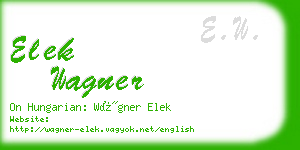 elek wagner business card